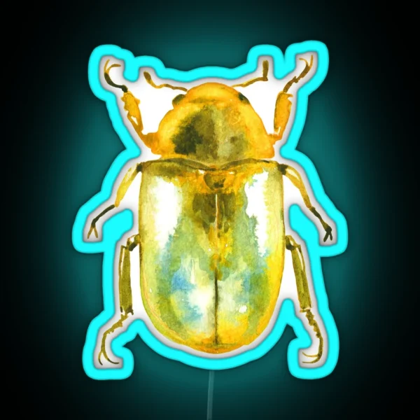 Gold Beetle RGB Neon Sign