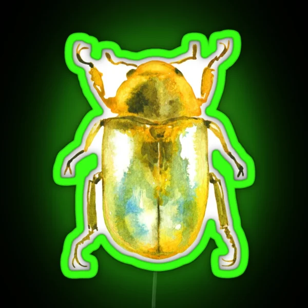 Gold Beetle RGB Neon Sign