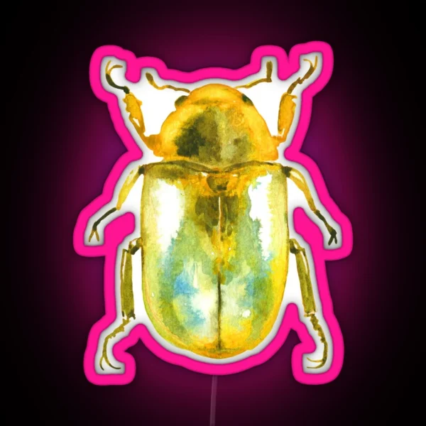 Gold Beetle RGB Neon Sign