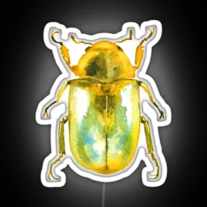 Gold Beetle RGB Neon Sign