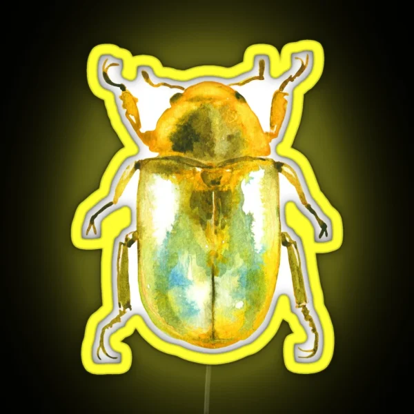 Gold Beetle RGB Neon Sign