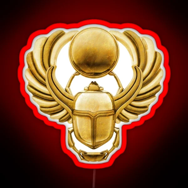 Gold Egyptian Scarab RGB Neon Sign