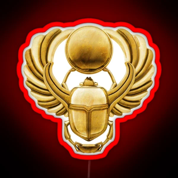 Gold Egyptian Scarab RGB Neon Sign