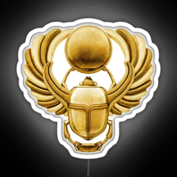 Gold Egyptian Scarab RGB Neon Sign