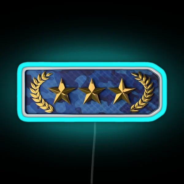 Gold Nova 3 Rank Counter Strike RGB Neon Sign