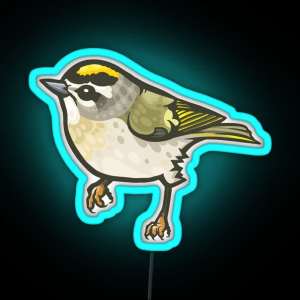 Golden Crowned Kinglet RGB Neon Sign