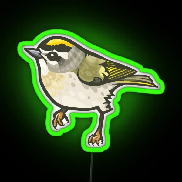 Golden Crowned Kinglet RGB Neon Sign