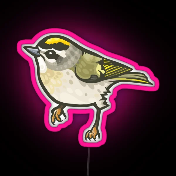 Golden Crowned Kinglet RGB Neon Sign