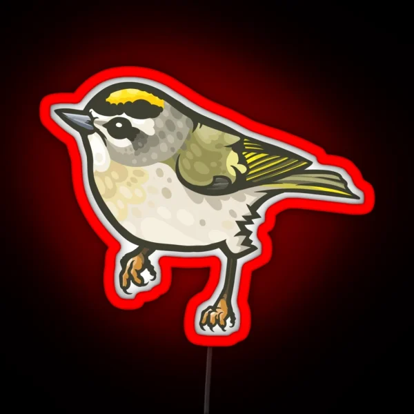 Golden Crowned Kinglet RGB Neon Sign