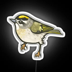 Golden Crowned Kinglet RGB Neon Sign