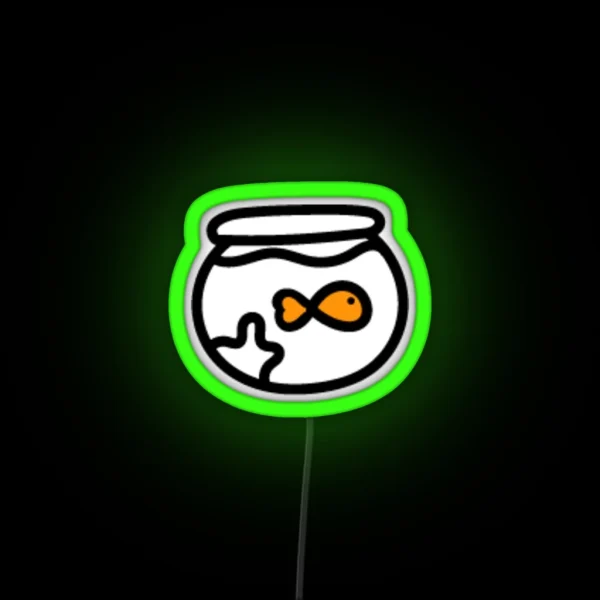 Goldfish Swimming Swimmingly In Their Smol Aquarium RGB Neon Sign