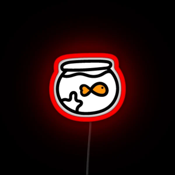 Goldfish Swimming Swimmingly In Their Smol Aquarium RGB Neon Sign
