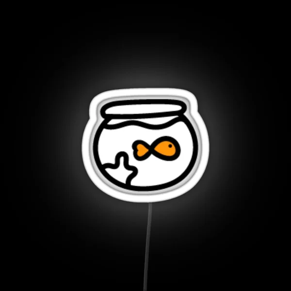 Goldfish Swimming Swimmingly In Their Smol Aquarium RGB Neon Sign
