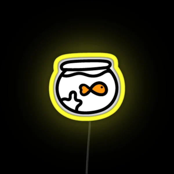 Goldfish Swimming Swimmingly In Their Smol Aquarium RGB Neon Sign