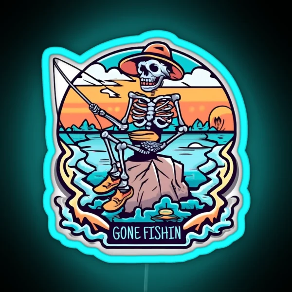 GONE FISHIN RGB Neon Sign