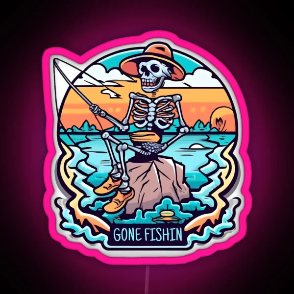 GONE FISHIN RGB Neon Sign