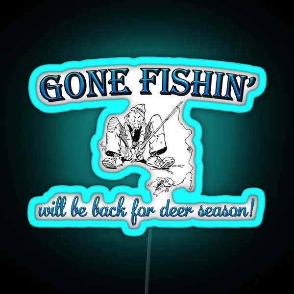 GONE FISHIN RGB Neon Sign