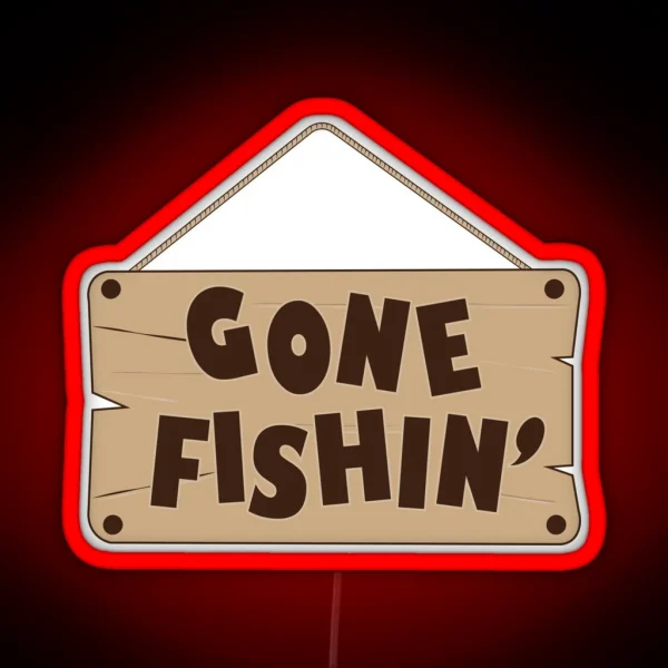 Gone Fishing Fishing Sign RGB Neon Sign