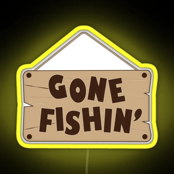 Gone Fishing Fishing Sign RGB Neon Sign