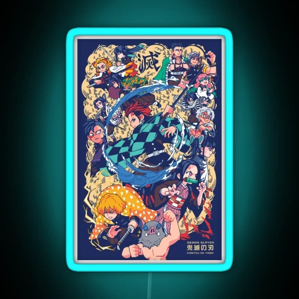 Good Art Work Of Slayer Yaiba Animes Film RGB Neon Sign