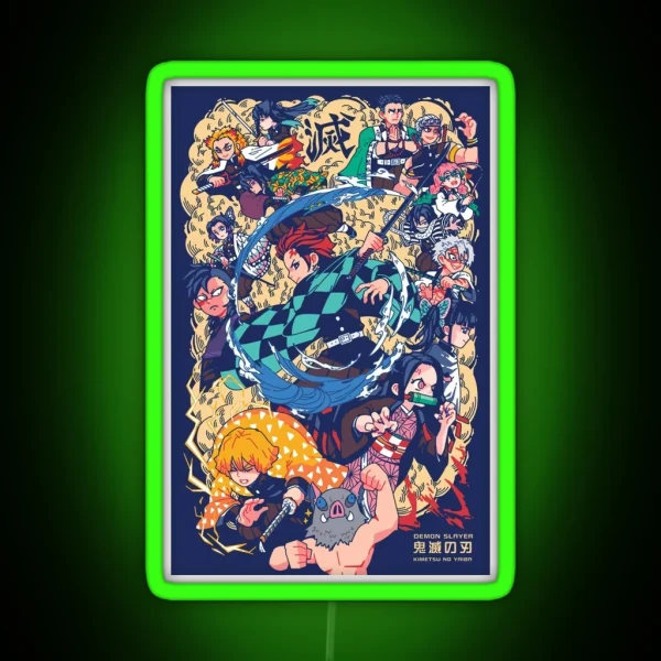 Good Art Work Of Slayer Yaiba Animes Film RGB Neon Sign