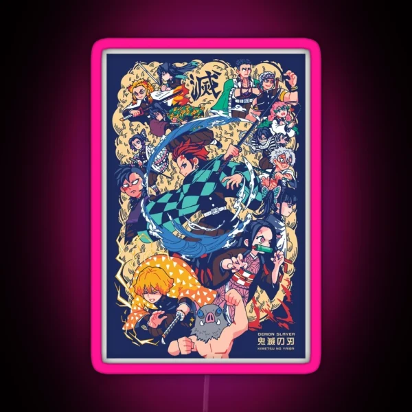 Good Art Work Of Slayer Yaiba Animes Film RGB Neon Sign