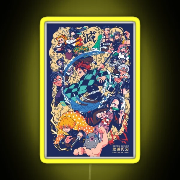 Good Art Work Of Slayer Yaiba Animes Film RGB Neon Sign