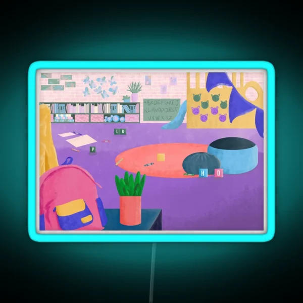 Good Morning Kids Daycare Scene RGB Neon Sign