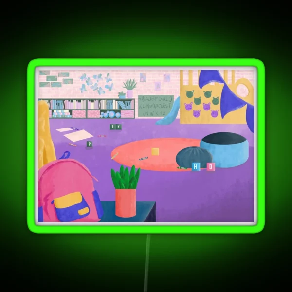 Good Morning Kids Daycare Scene RGB Neon Sign