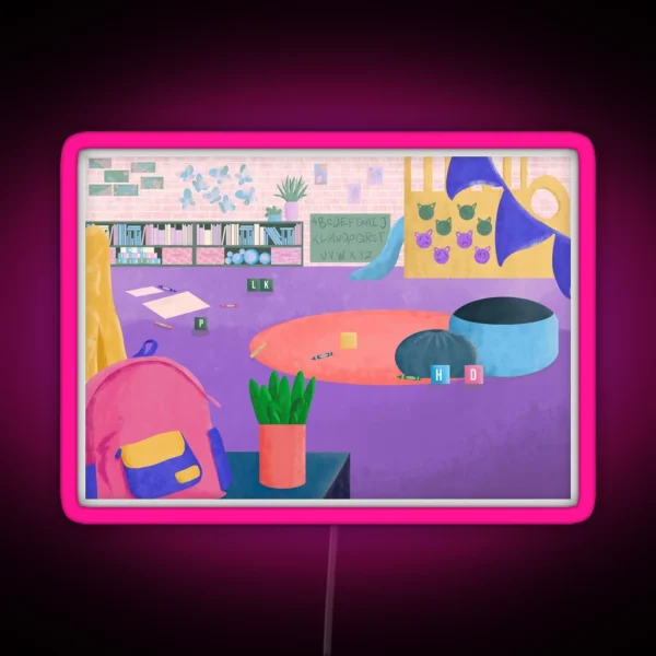 Good Morning Kids Daycare Scene RGB Neon Sign