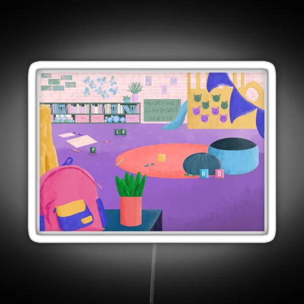 Good Morning Kids Daycare Scene RGB Neon Sign