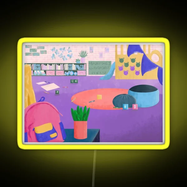 Good Morning Kids Daycare Scene RGB Neon Sign