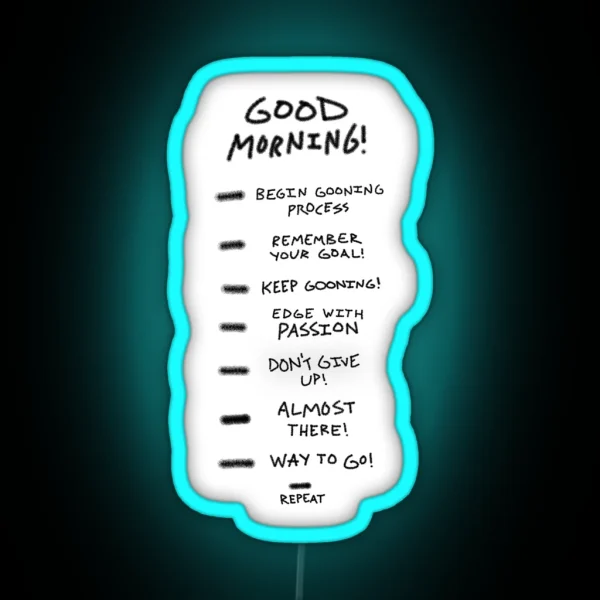 Gooning Checklist RGB Neon Sign