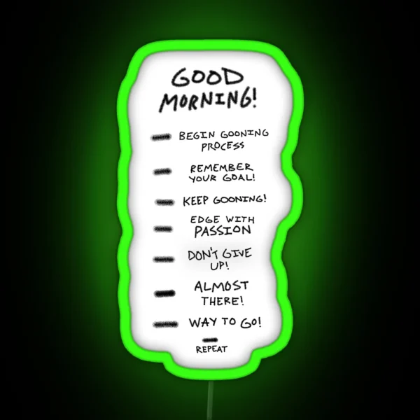 Gooning Checklist RGB Neon Sign