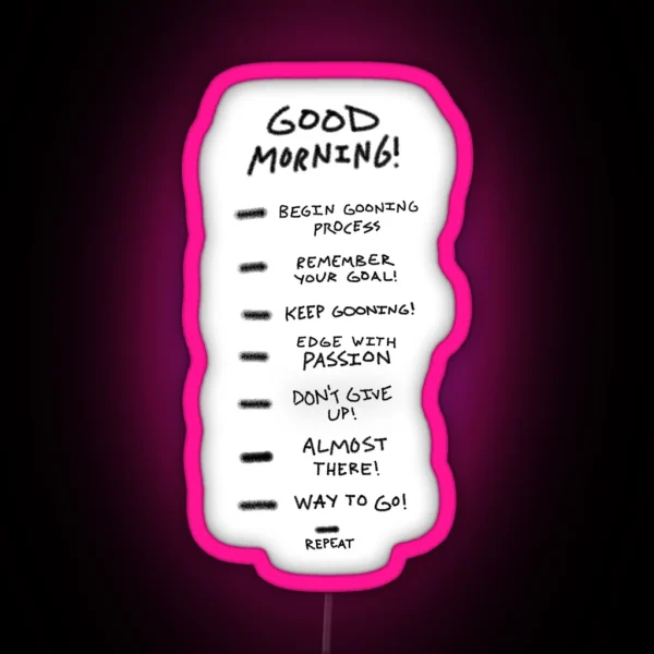 Gooning Checklist RGB Neon Sign