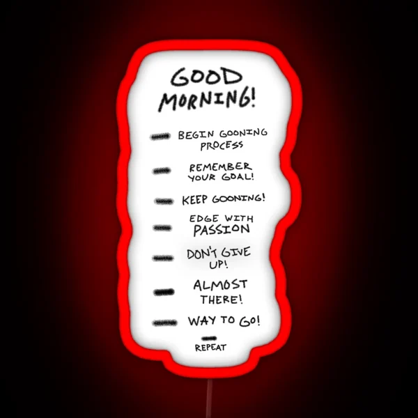 Gooning Checklist RGB Neon Sign