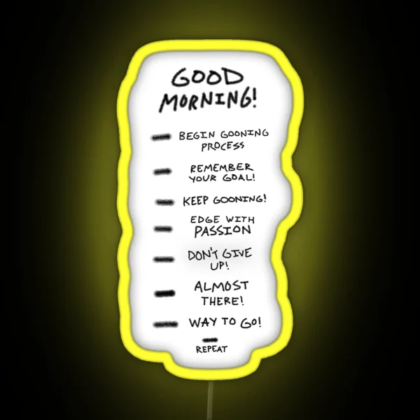 Gooning Checklist RGB Neon Sign