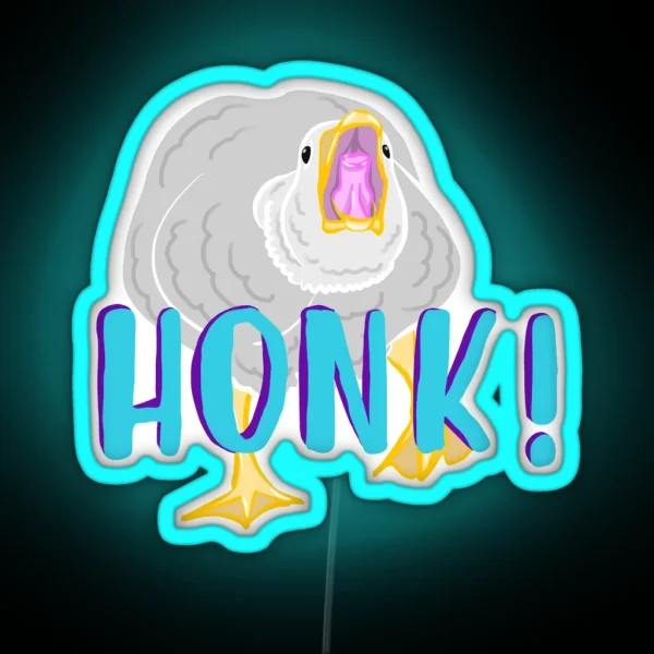 Goose Angry With Text RGB Neon Sign