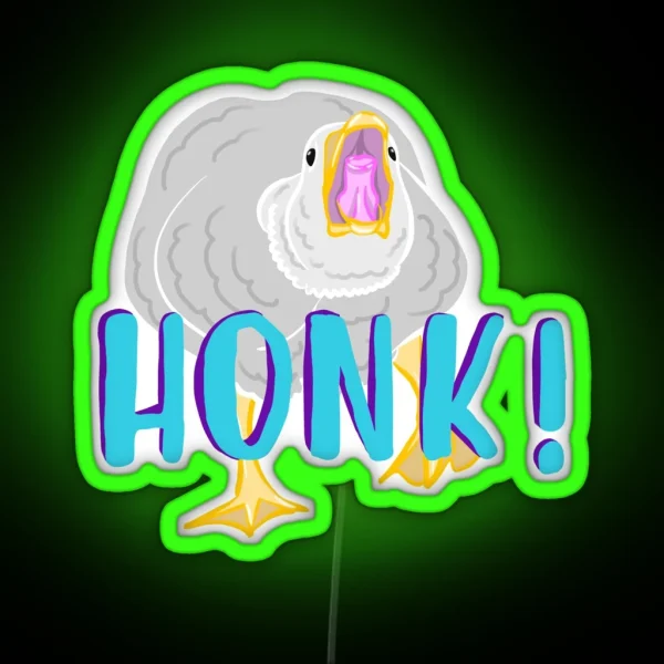 Goose Angry With Text RGB Neon Sign