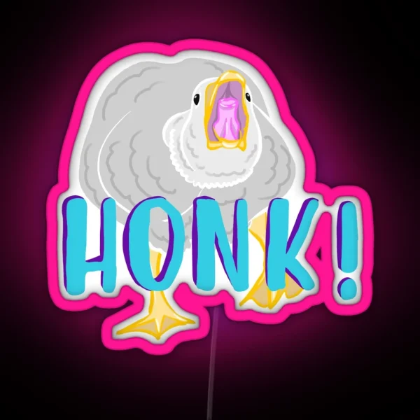 Goose Angry With Text RGB Neon Sign