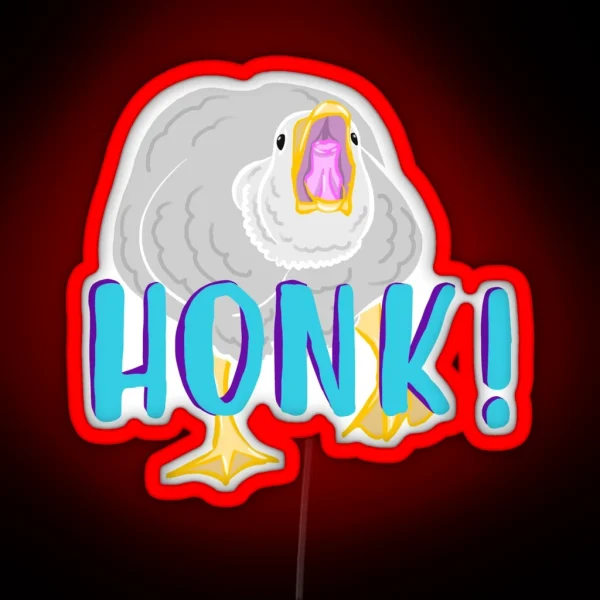 Goose Angry With Text RGB Neon Sign