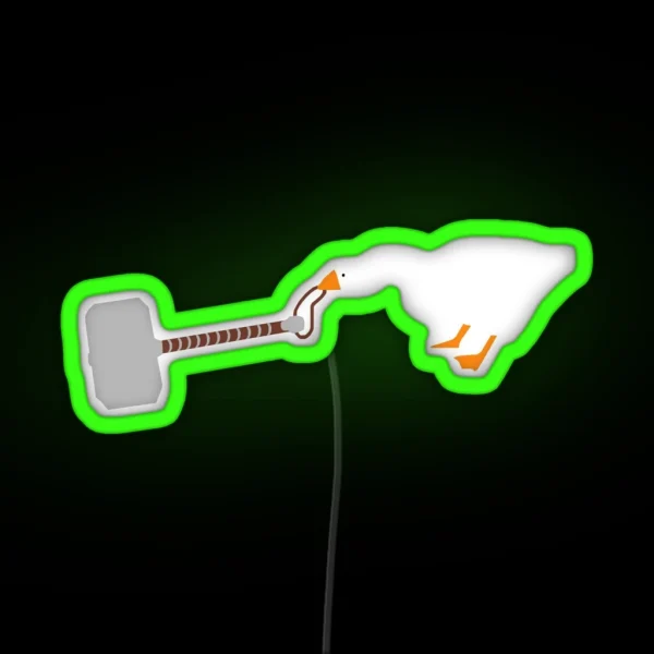 Goose Game Mjolnir Goose RGB Neon Sign