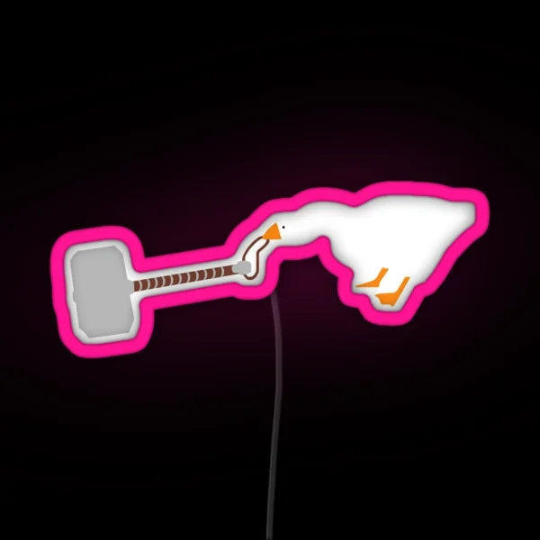 Goose Game Mjolnir Goose RGB Neon Sign