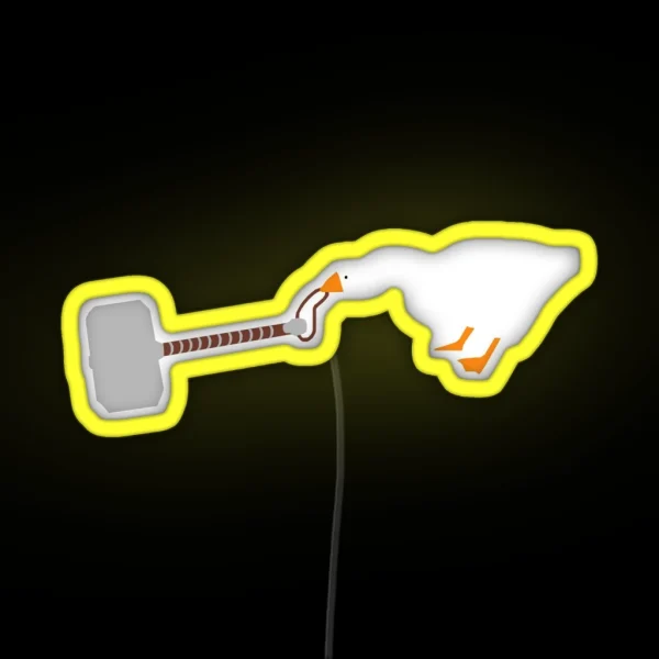 Goose Game Mjolnir Goose RGB Neon Sign