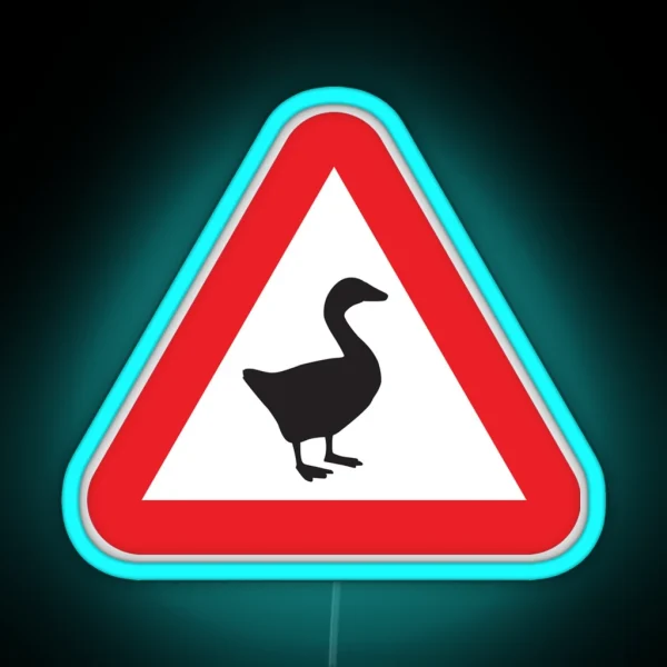 Goose Game Warning Goose RGB Neon Sign