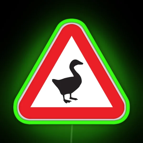 Goose Game Warning Goose RGB Neon Sign