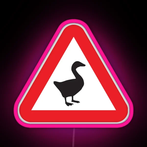 Goose Game Warning Goose RGB Neon Sign