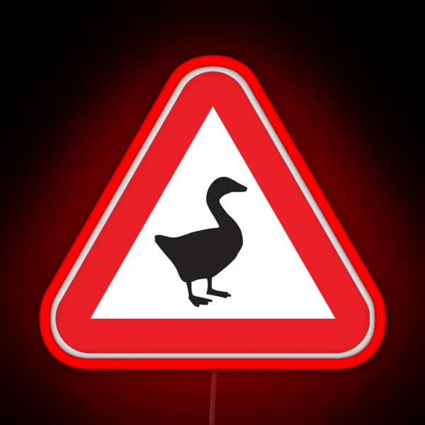 Goose Game Warning Goose RGB Neon Sign
