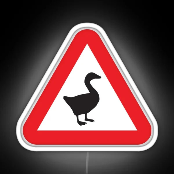 Goose Game Warning Goose RGB Neon Sign