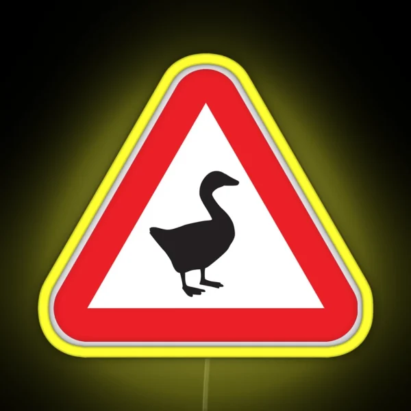 Goose Game Warning Goose RGB Neon Sign